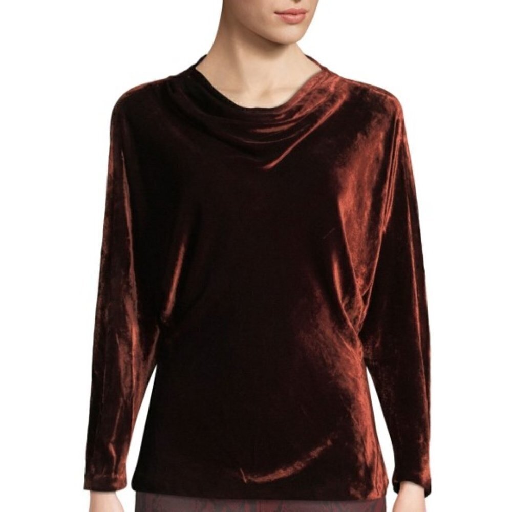 A.L.C. 'Miller' Cowl Neck Velvet Long-Sleeve Top